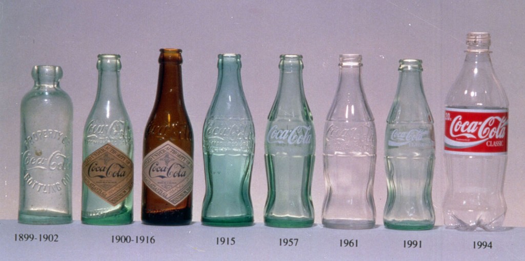 Evolution of the Coke Bottle, image courtesy Coca-Cola Corporation