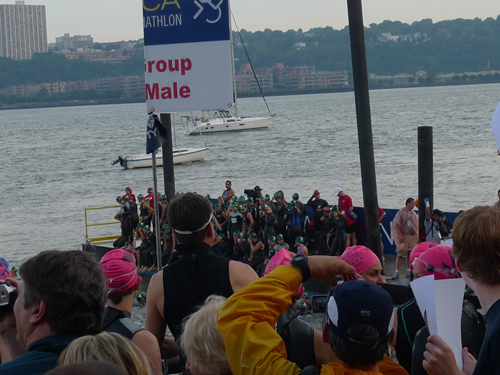 Start of the Nautica NYC Triathlon at 98th Street