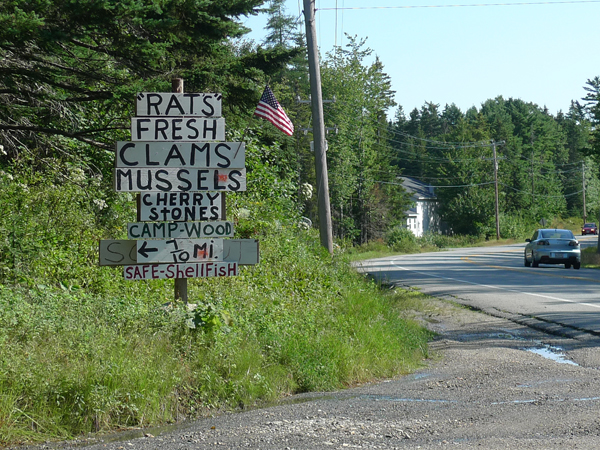 Sign for Rat's on Route 102
